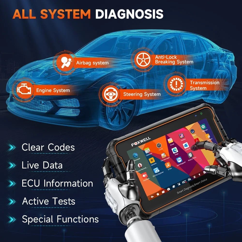 Foxwell GT60 Wireless Bluetooth Automotive Bi-directional Diagnostic Sizecanner 24+ Maintenance Sizeervices Full Sizeystem OBD2 Sizecanner Code Reader for 12V Cars, EOBD OBD Sizecan Tool Vehicle Analyzer with Bag