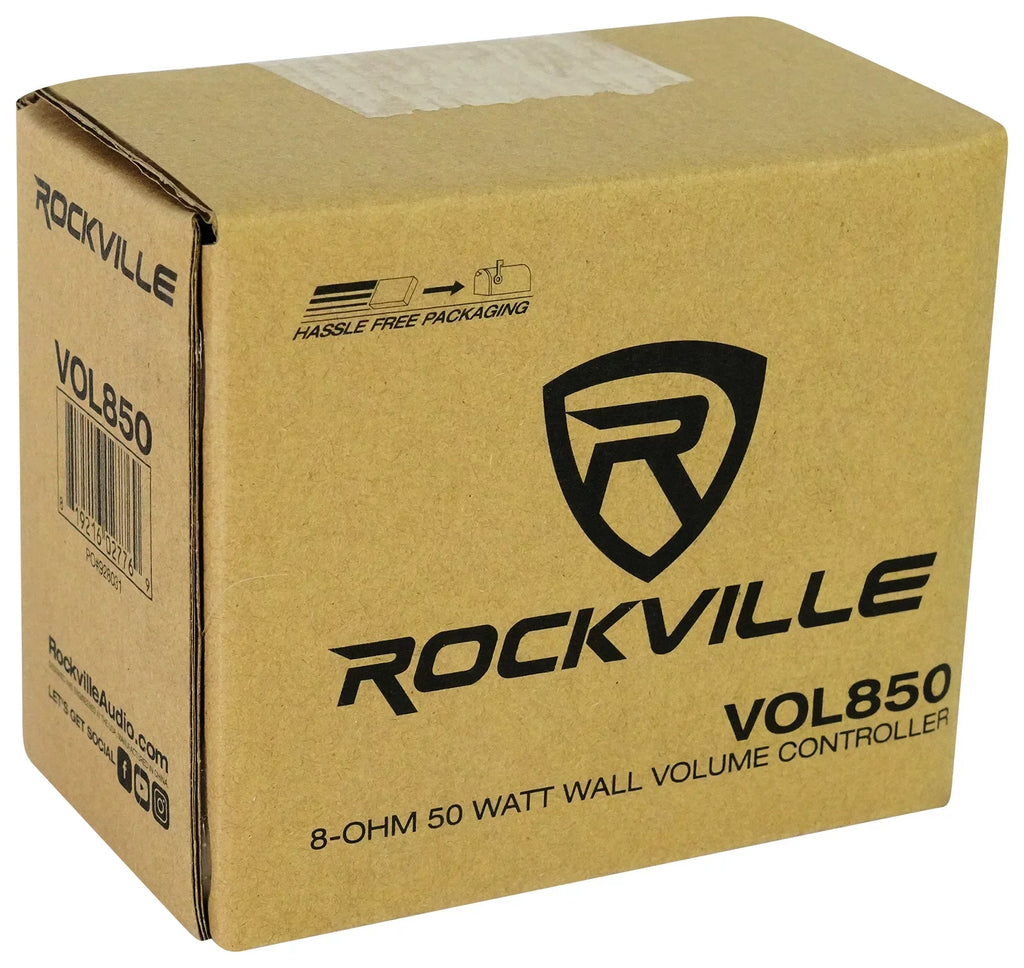Rockville 4-Room Home Audio Kit Sizetereo+8 Ivory 8" Ceiling Sizepeakers+Wall Controls