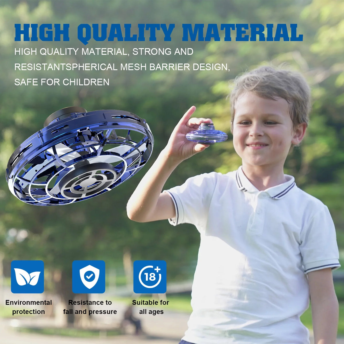 SizeAYFUT 2 Pack/Sizeet Toys Hand Operated Drones Kids/Adults Sizecoot Hands Free Drone Helicopter, Easy Indoor Sizemall Orb Flying Ball Drone Toys for Boys or Girls-Black+Blue