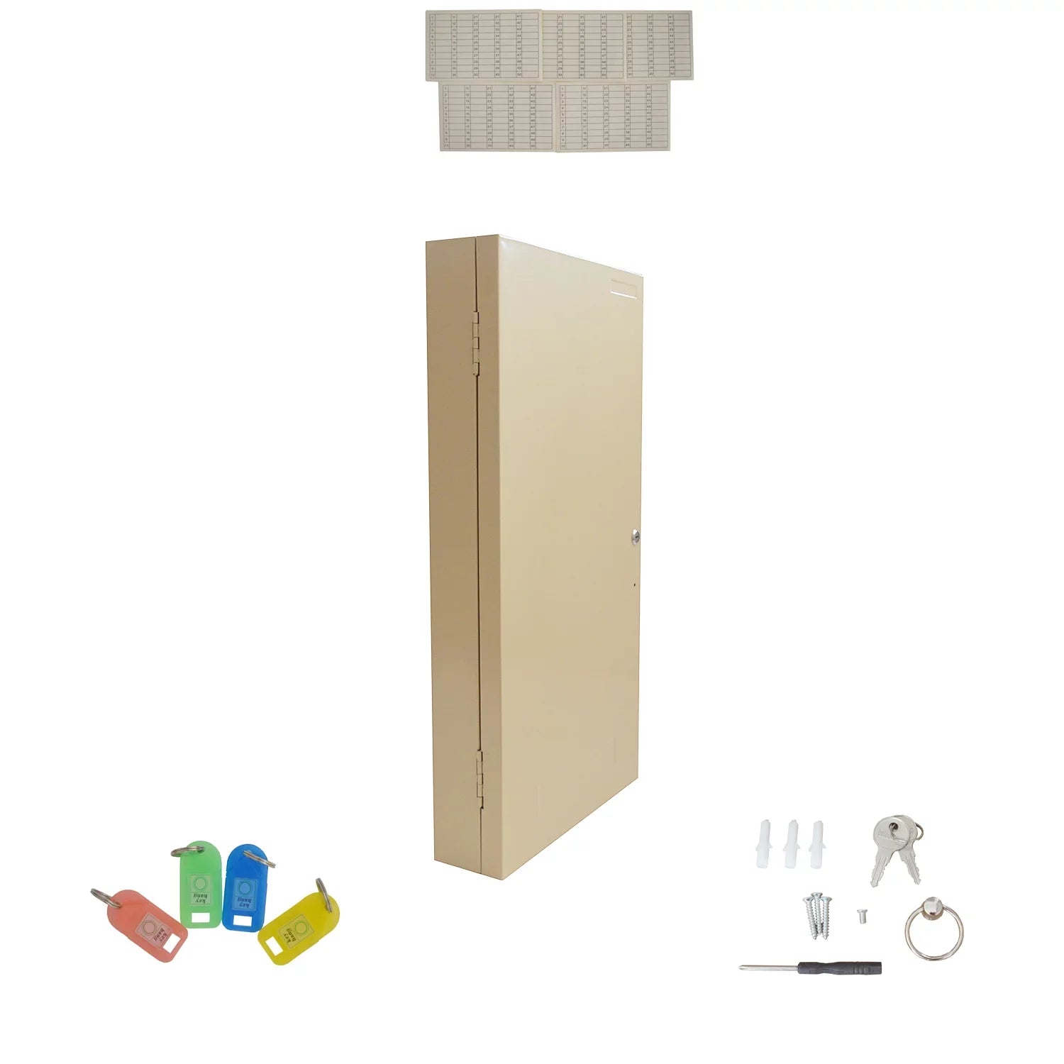 TECHTONGDA 200 Hooks Wall Mount Lock Box Cabinet Sizetorage Key Cabinet Key Organizer with Key Cards