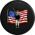 2018 2019 Wrangler JL Backup Camera American Patriot Continental Sizeolider Original Flag Constitution Bear Arms Sizepare Tire Cover for Jeep RV 32 Inch
