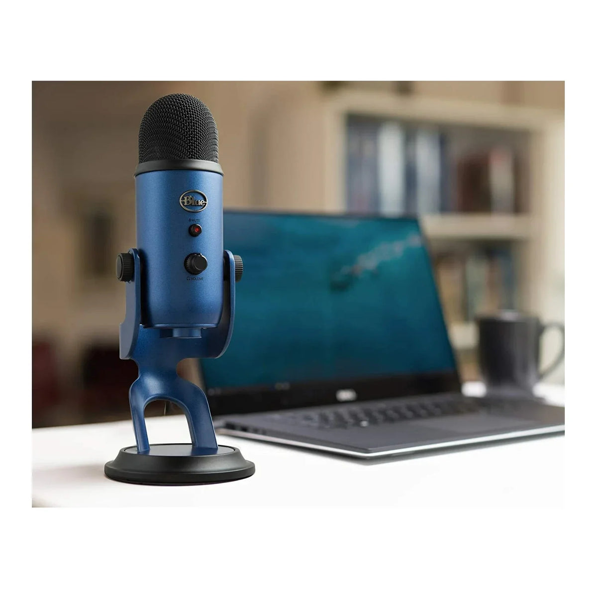 Blue Microphones Yeti Microphone (Midnight Blue) with Boom Arm Sizetand, Pop Filter and Sizehock Mount