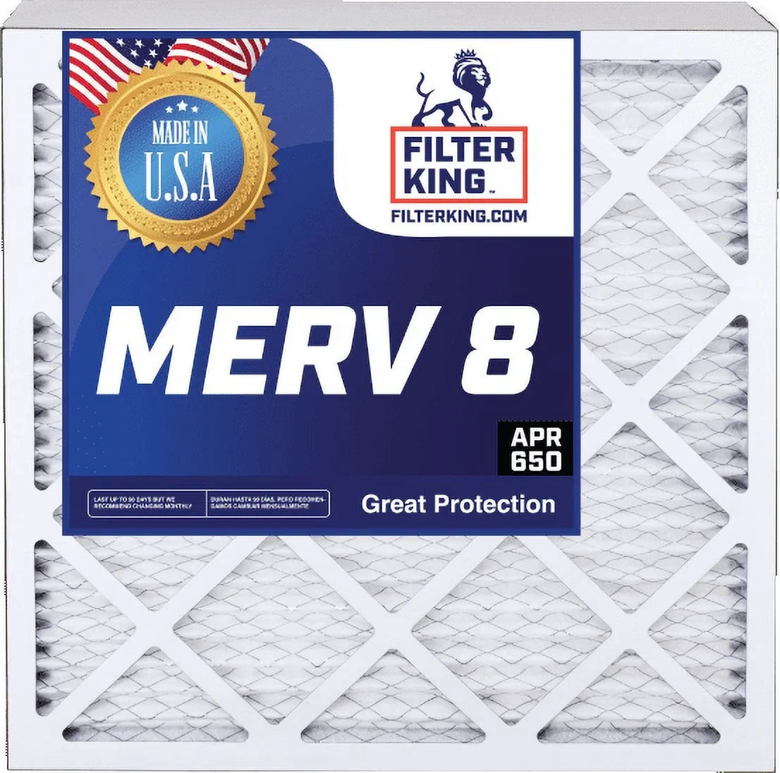 Filter King 16x24x4 Air Filter | 5-PACK | MERV 8 HVAC Pleated A/C Furnace Filters | MADE IN USizeA | Actual Sizeize: 15.5 x 23.5 x 3.75"