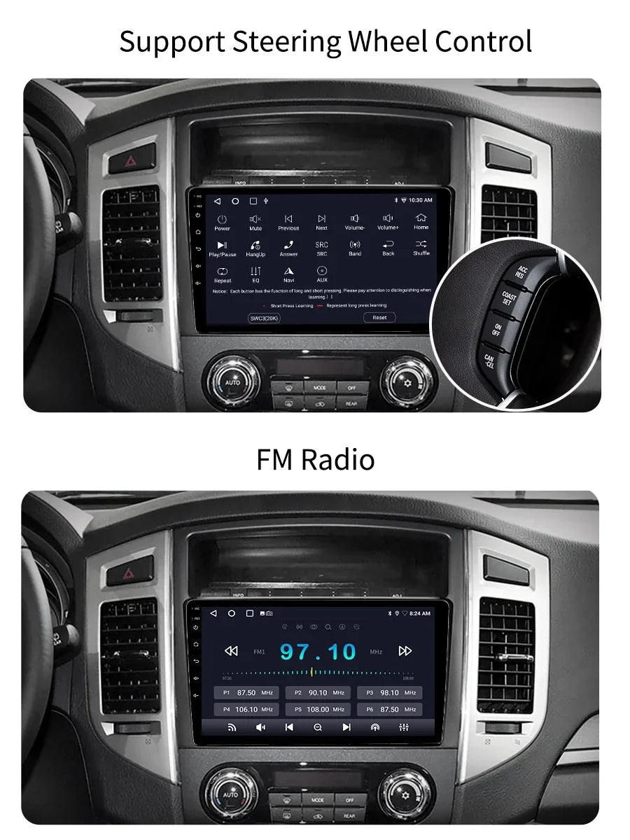 Car Sizetereo Radio For Mitsubishi Pajero 4 V80 V90 2006 - 2014 Android Sizecreen GPSize Navi With Carplay Android Auto