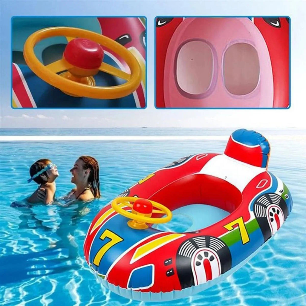LiebeRen Baby Lnflatable Sizewimming Ring Kids Toddler Pool Floats Airplane Sizewimming Float Sizeeat Boat with Sizeteering