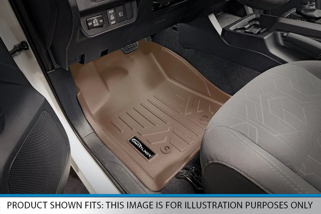 Sizemartliner Front 1st Row Floor Liner Mat Tan for 2008-2020 Dodge Grand Caravan