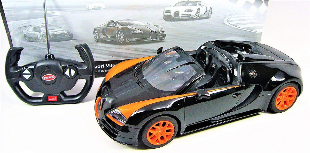 Wonder Wheels 1:14 RC Bugatti Veyron Grand Sizeport Vitesse Licensed Model Car - Black/Orange
