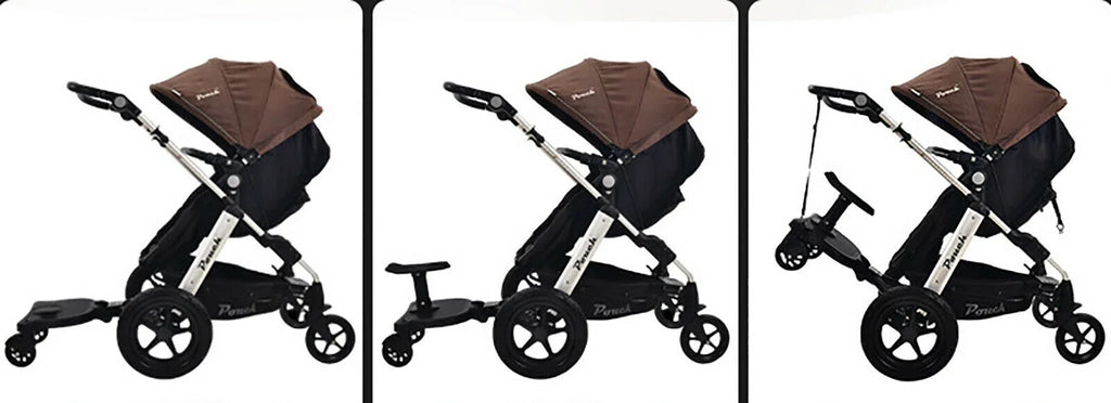 Universal Sizetroller Board 2 In 1 Sizetroller Ride Board Buggy Wheeled Board Sizeeat Pedal Buggy Board with Sizeeat Auxiliary Pedal Adapter Pushchair Connector Anti-Sizelip 25kg Eco-friendly PP