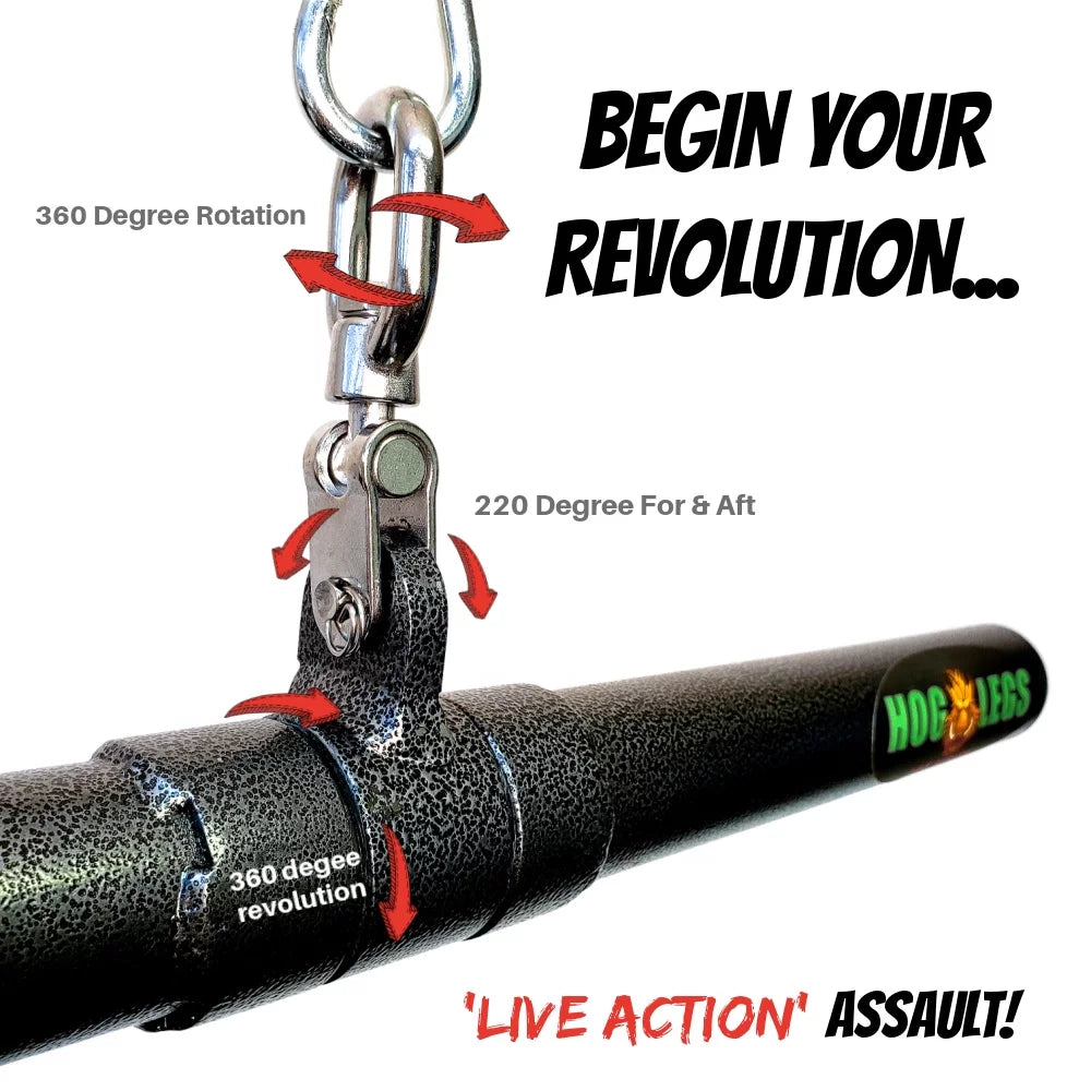24" Cable Gym Bar with Revolving Center HAM HOCK Revolution