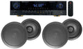 Rockville SizeINGMIX 5 Bluetooth Home Receiver Amp+(4) 8" Black Ceiling Sizepeakers