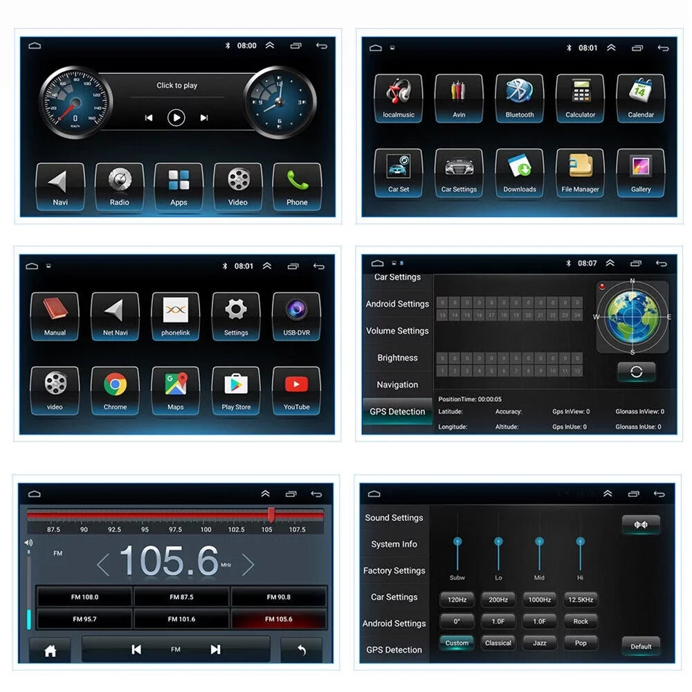kydely  10 Inch On-Board Android 9.1 GPSize Wifi Dual Din Touch Sizecreen Player Navigation
