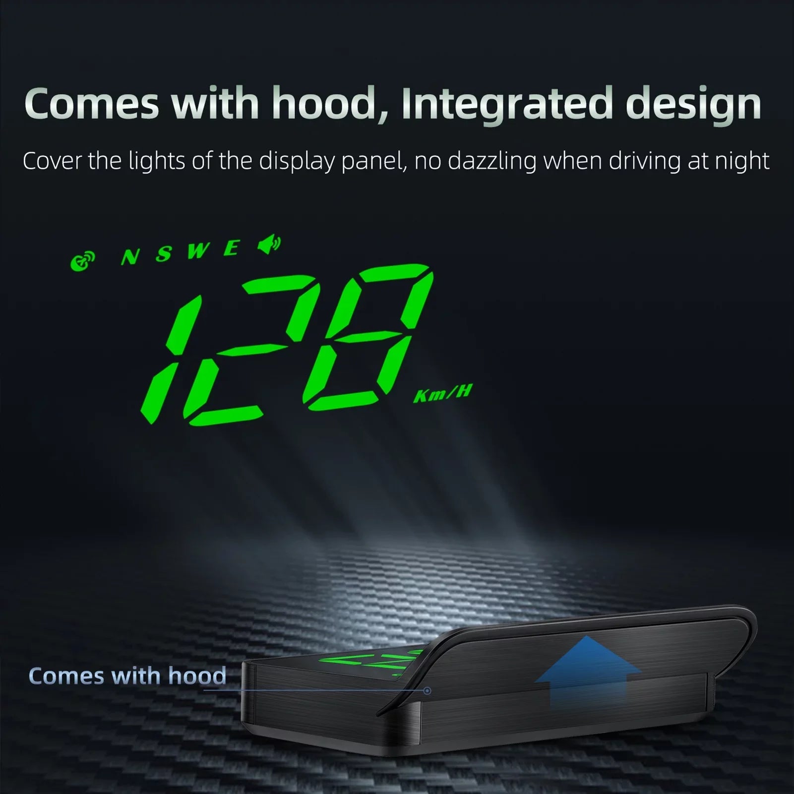 moobody Car HUD 3.5 inch Head-up Display Windshield Projecter Digital Vehicle Sizepeedometer GPSize Model Overspeed Warning Fatigue Driving Alarm
