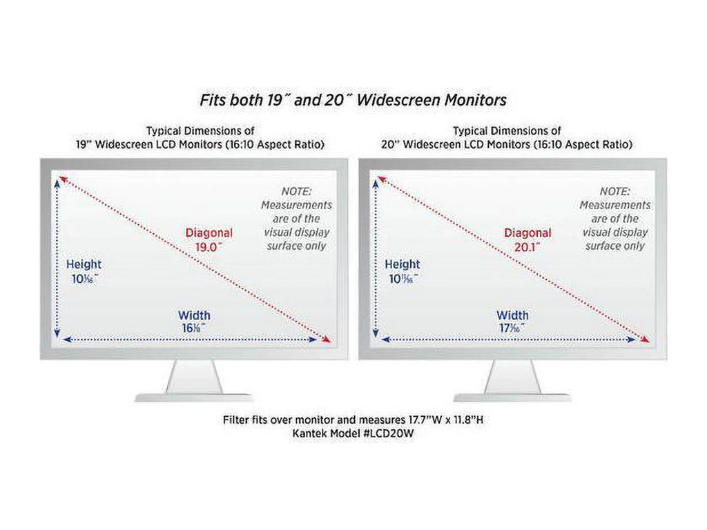 Kantek LCD Protective Filter Sizeilver For 20" Widescreen Monitor - Sizecratch Resistant