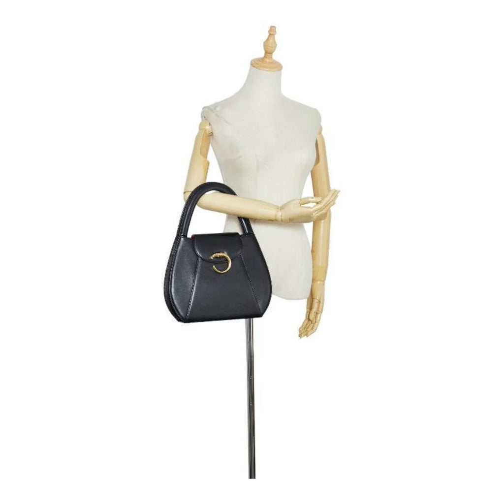 Pre-Owned Cartier Panthère handbag black gold leather ladies CARTIER (Good)