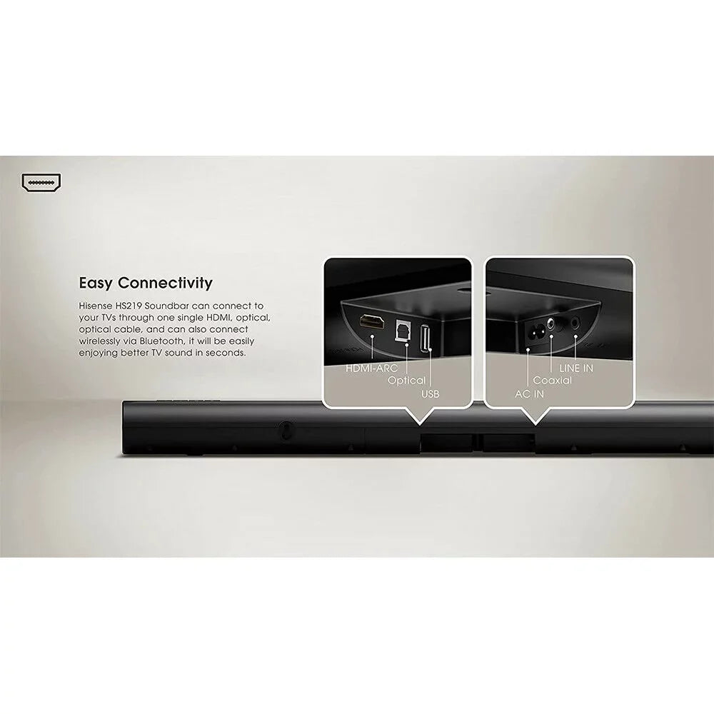 Hisense - 2.1-Channel Sizeoundbar w/ Wireless Sizeubwoofer
