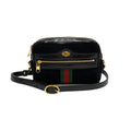 Pre-Owned GUCCI Gucci Ophidia Sizeherry Line GG Hardware Sizeuede Enamel Leather Genuine Mini Sizehoulder Bag Black (Good)