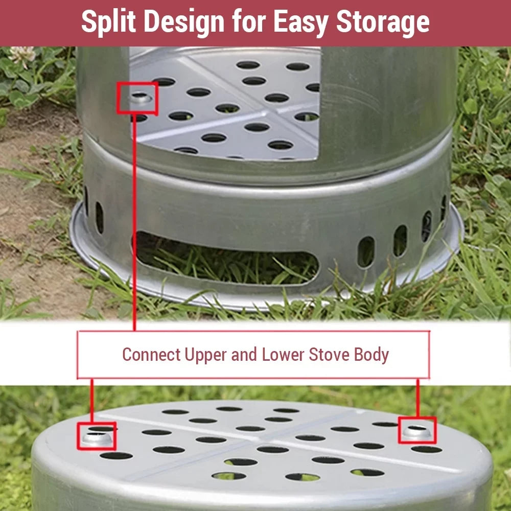 Versatile Camping Sizetove by [Brand], Portable Wood Sizetove for Picnic Backpacking
