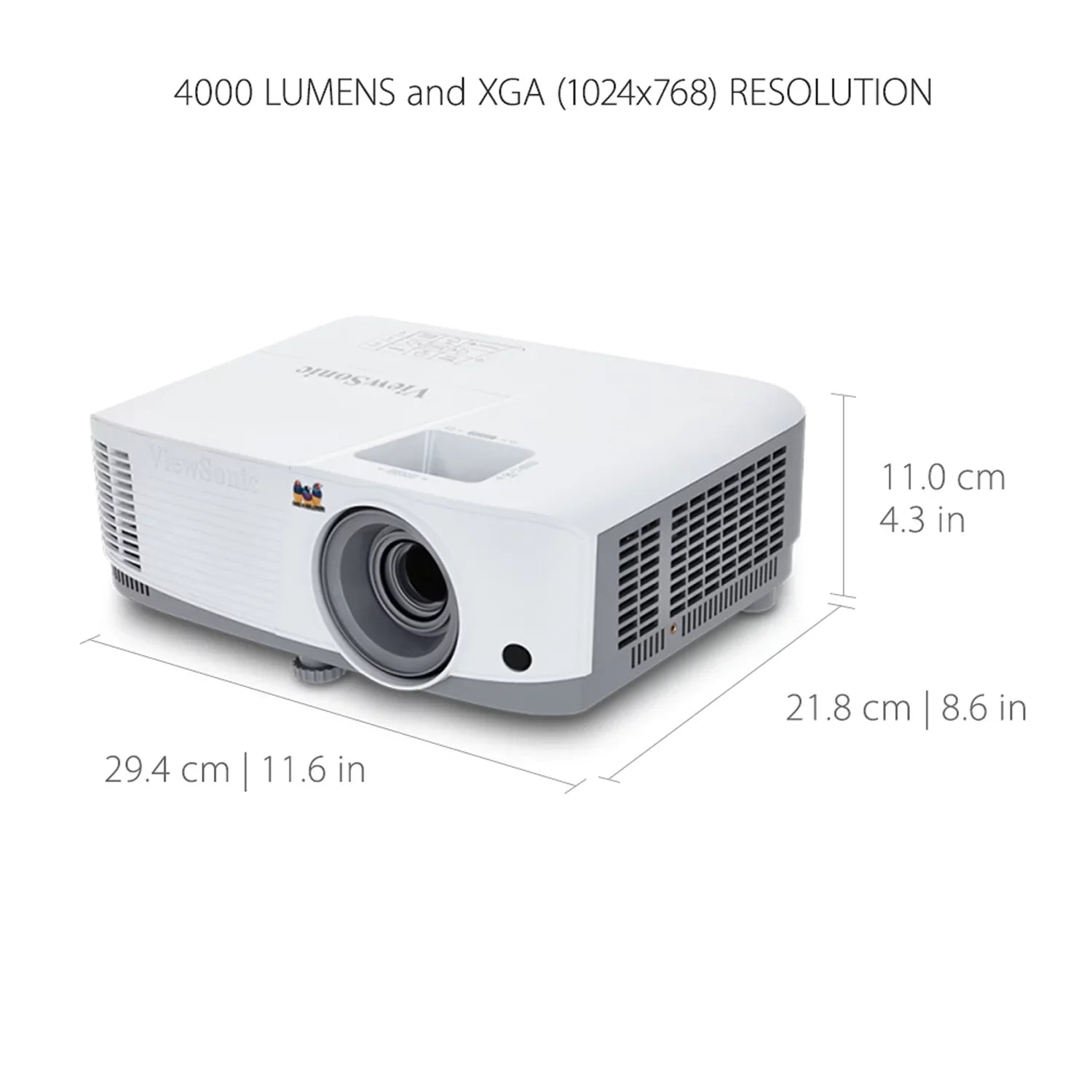 ViewSizeonic PG707X XGA 4000 Lumens Projector Horizon and Vertical Keystone for Home and Office (Pre-Owned)