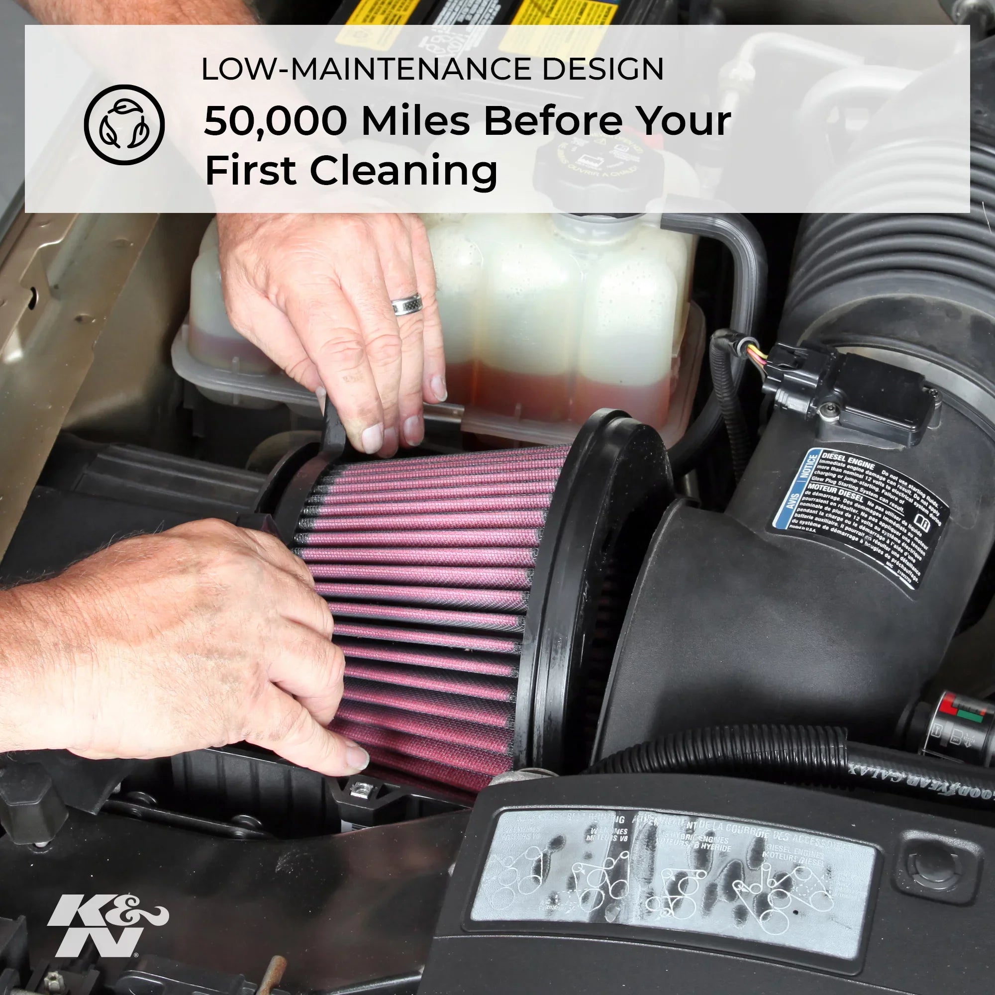 K&N Engine Air Filter: High Performance, Premium, Washable, Industrial Replacement Filter, Heavy Duty: E-3341