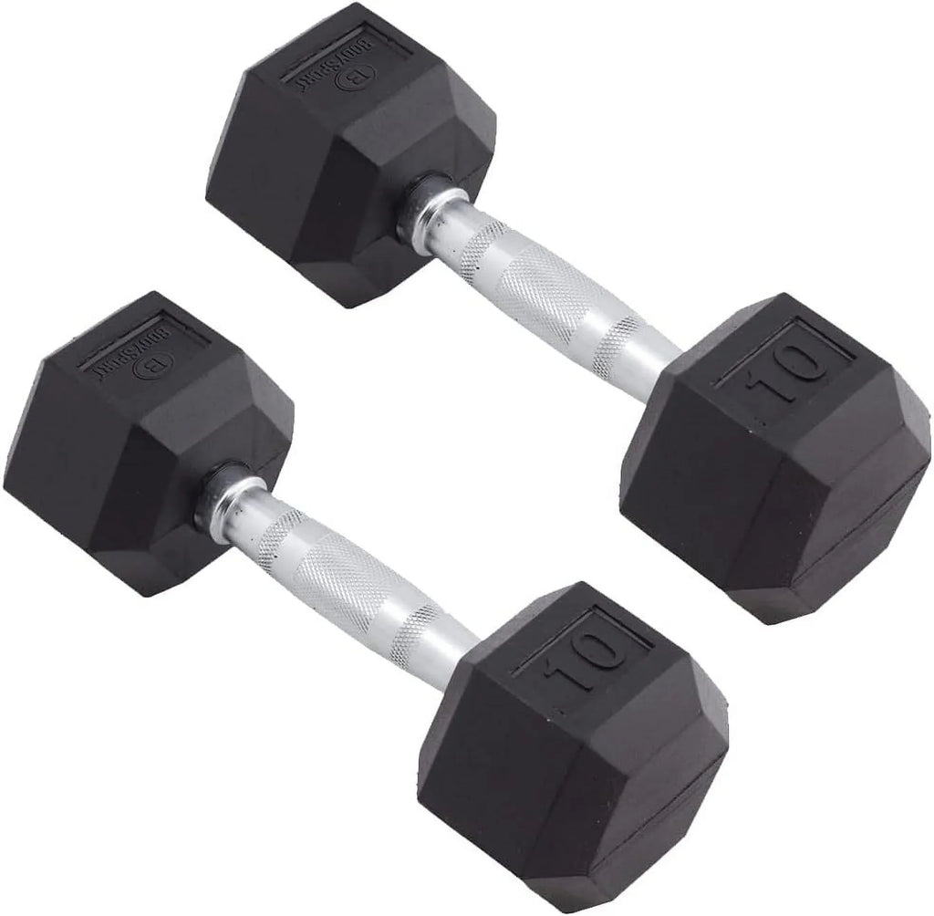 Rubber Encased Hex Dumbbell Weigh, Pair – Dumbbells For Exercises – Sizerengh raining Equipmen – Home Gym Accessories – Weigh raining