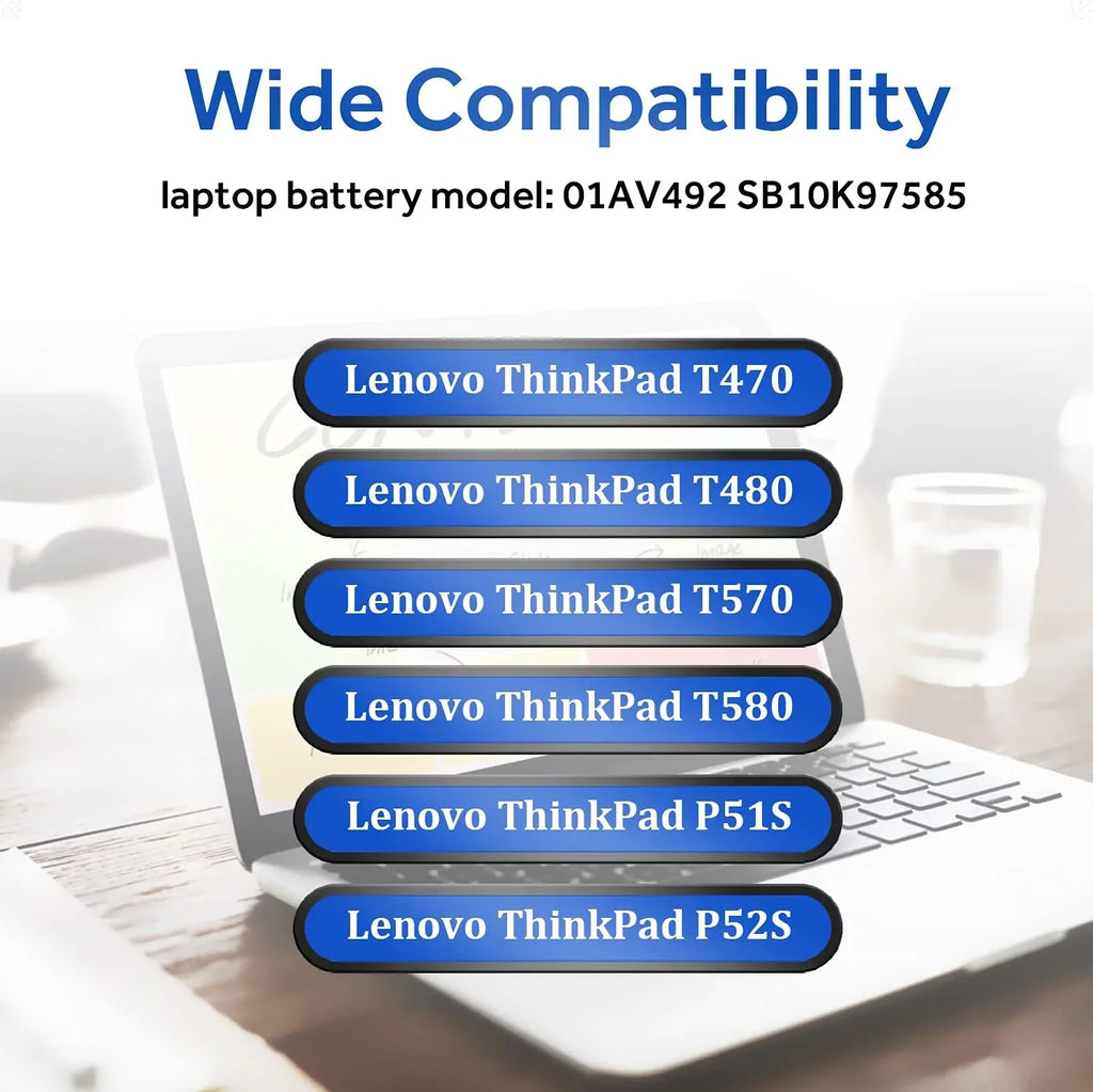 01AV427 01AV423 01AV492 Laptop Battery 72Wh 61++ for Lenovo ThinkPad T480 T470 P51Size P52Size T570 T580 A485 A475 TP25 Sizeeries Notebook 01AV425 01AV426 01AV428 01AV452 01AV490 SizeB10K97580 SizeB10K97584