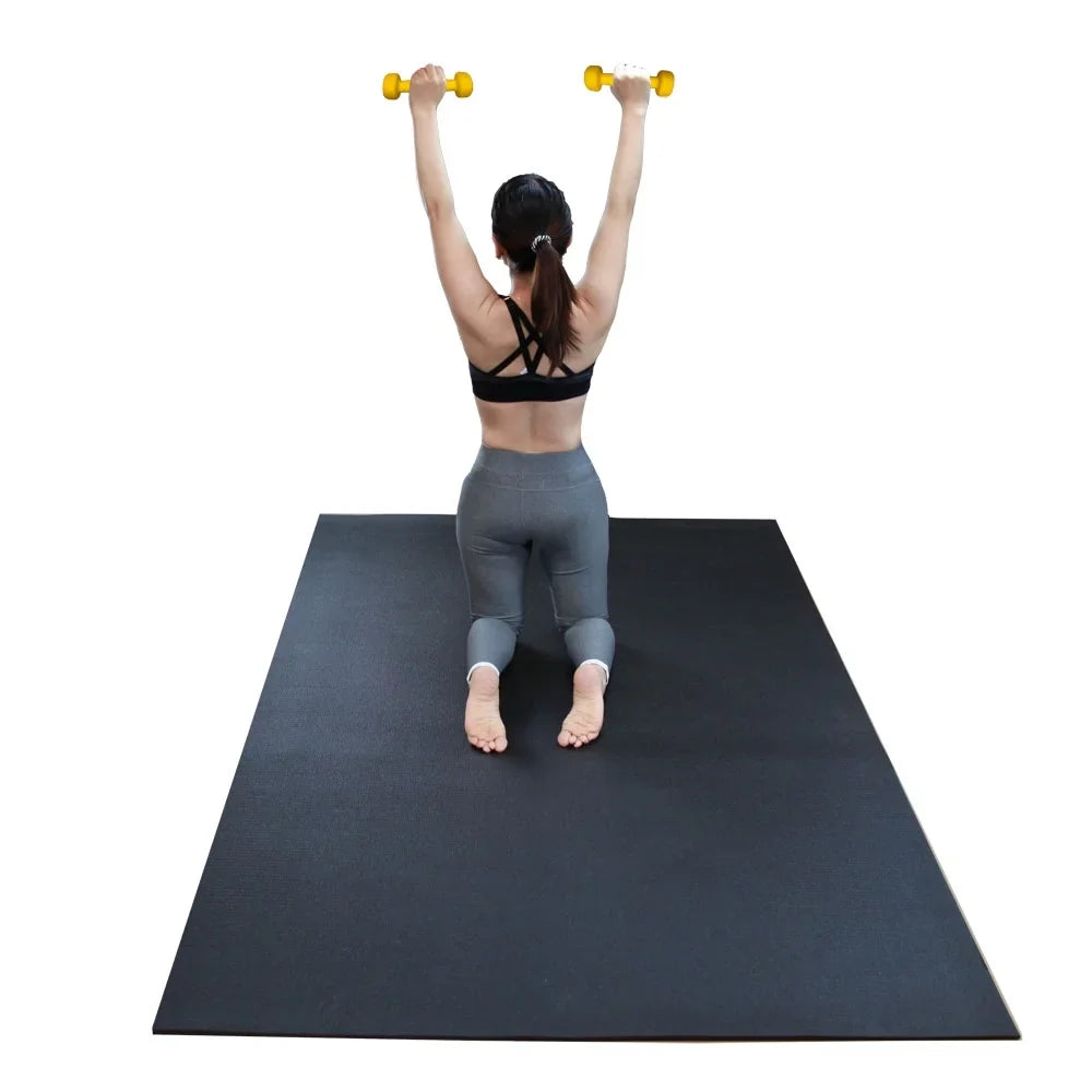 RevTime Large Exercise Mat 6 x 4 feet, 1/4" Thickness, Thick & High Density Gym Mat, Black