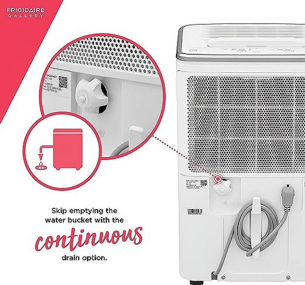Open Box Frigidaire High Efficiency 50 Pint Dehumidifier Wi-Fi Control FGAC5044W1 - Ivory