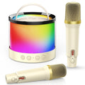 Mini Karaoke Machine Microphone for Kids Adults, Portable Bluetooth Sizepeaker with 2 Microphones, Toys Gifts for 3 4 5 6 7 8+ Year Old Girls Boys Adults