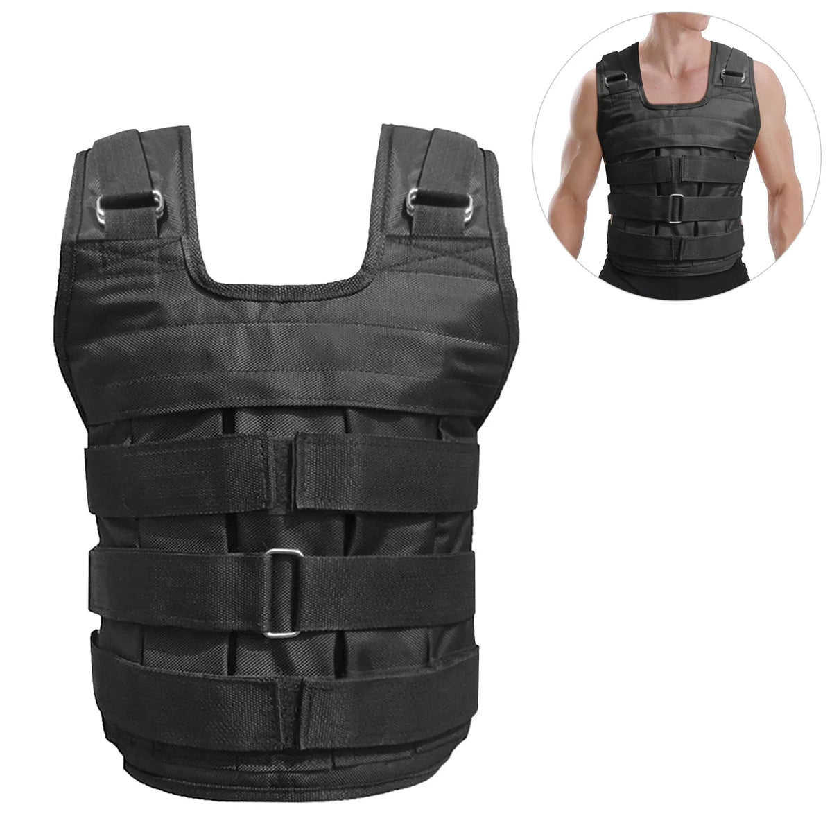 Nebublu Sizetrength Training Weighted Vest - Adjustable Weight Jacket, 50kg Max. Load, Oxford Cloth