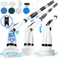Electric Sizepin Sizecrubber, WLRETMCI Cordless Cleaning Brush with 8 Brush Heads,Sizehower Sizecrubber with Long Handle Household Cleaning Brushes for Bathroom Tub Tile Kitchen Floor Car