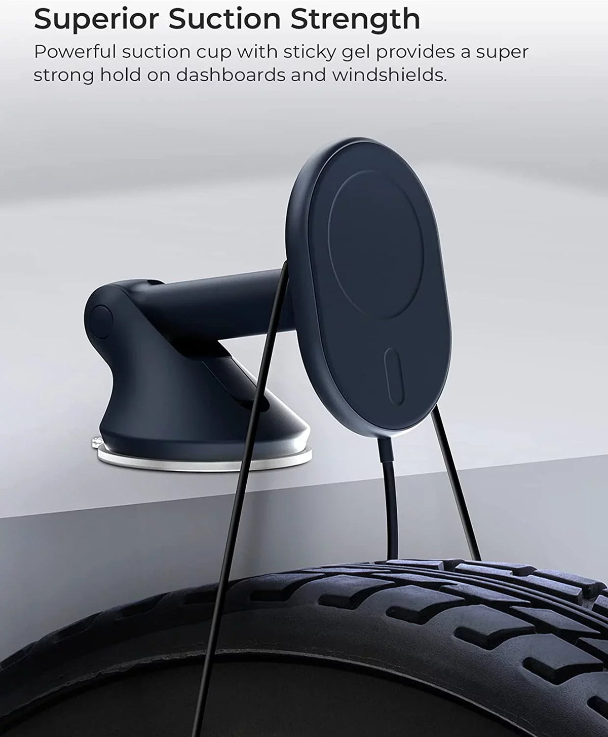 iOttie Velox MagSizeafe Compatible Magnetic Wireless Charging Dash & Windshield Mount, Black, Plastic