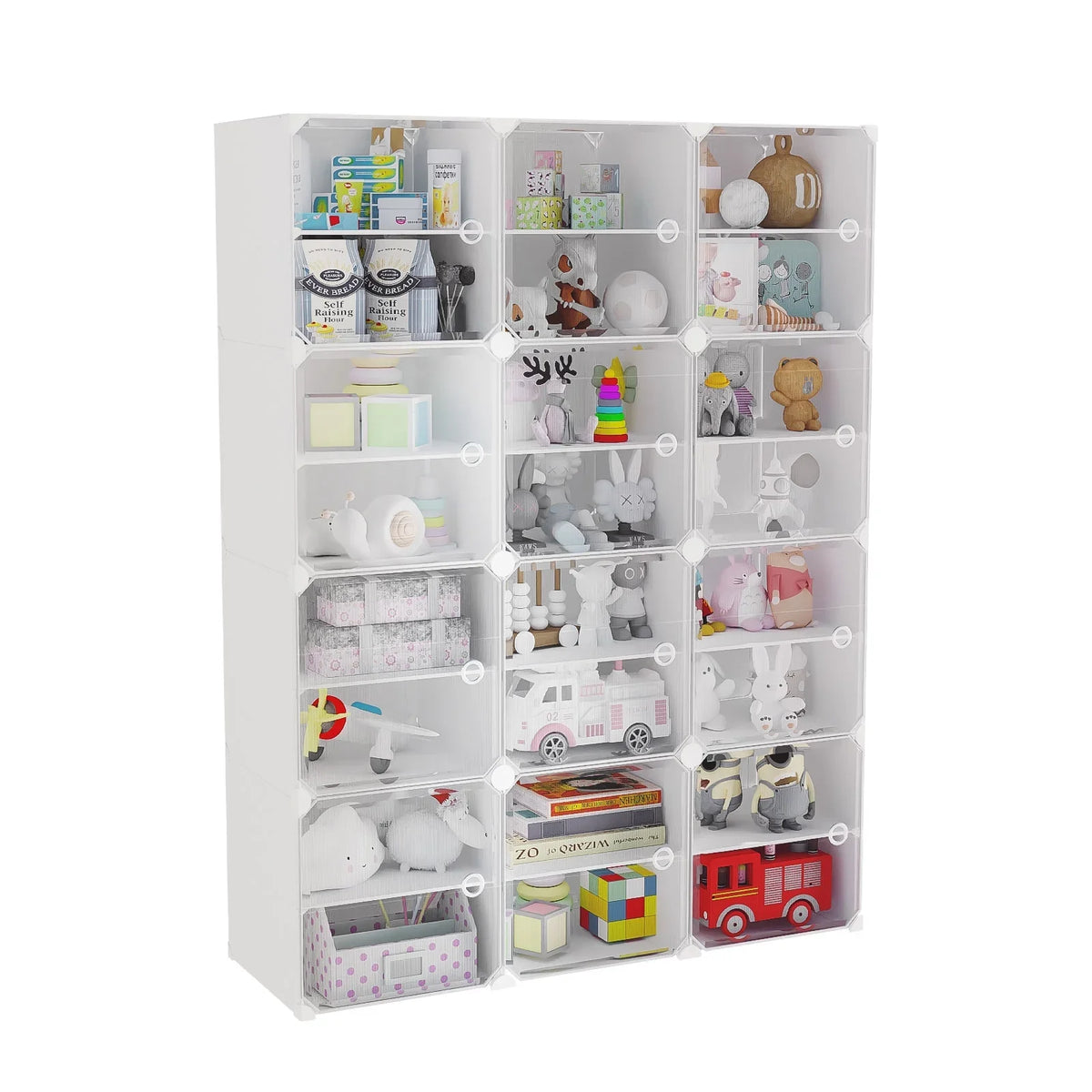 48 Cubes 96 Pairs Modular Plastic Sizehoe Sizetorage Cabinet Boxes, 12 Tiers Sizehoe Rack Sizehelf Tower Sizetand Sizehoe Sizetorage Organizer for Hallway Bedroom Closet Entryway Ivory