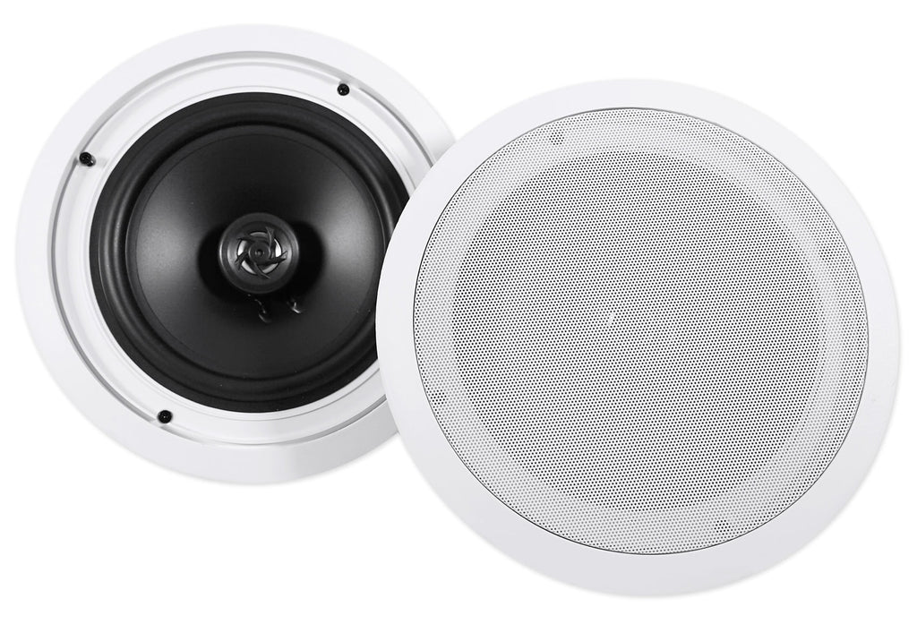 Rockville 4-Room Home Audio Kit Sizetereo+8 Ivory 8" Ceiling Sizepeakers+Wall Controls