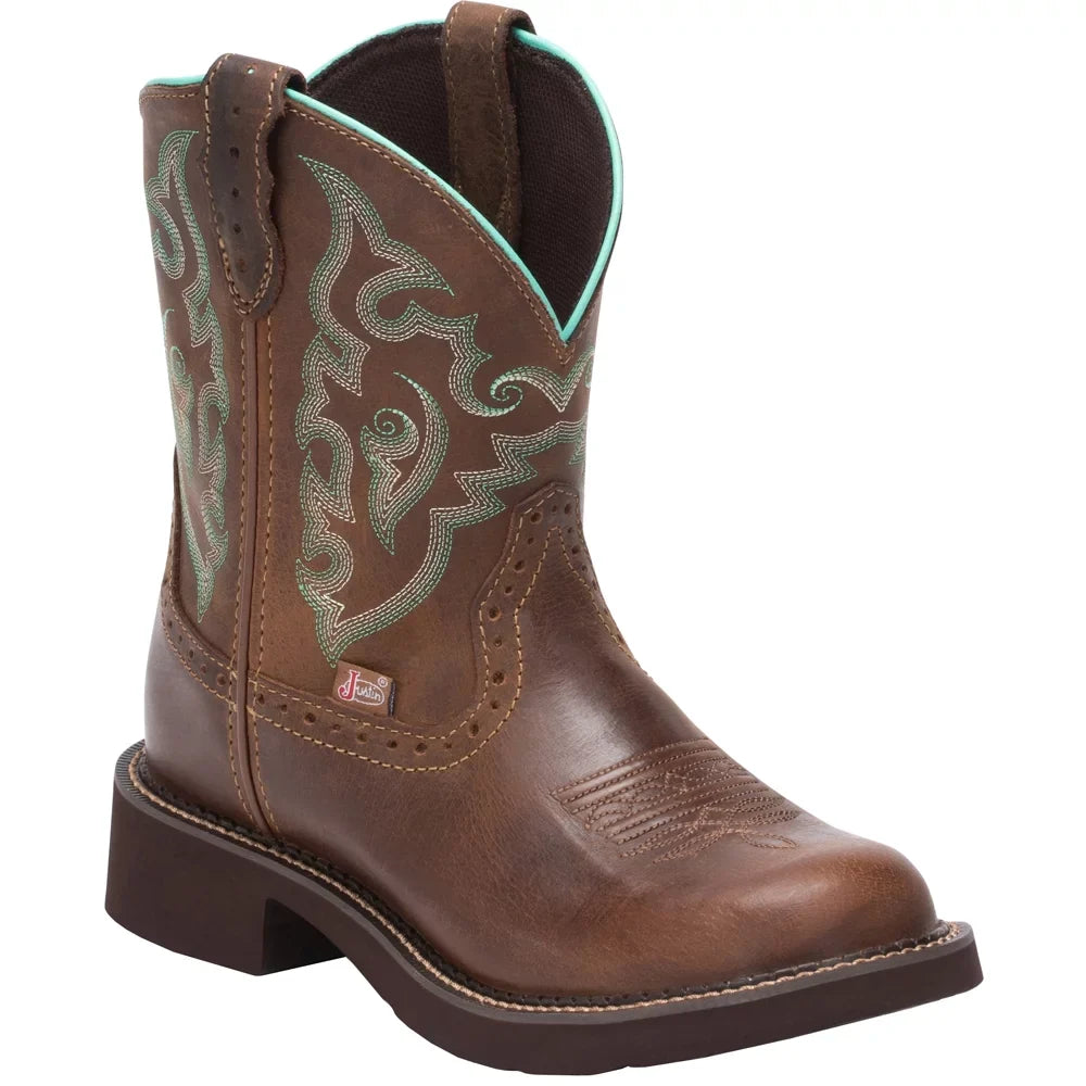 Justin Boots  Womens Gemma Round Toe   Casual Boots   Mid Calf Low Heel 1-2"