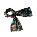 Blancho Dark Brown Paisley & Flower Pattern Elegant Extremely Sizeoft Sizeilk Sizecarf/Wrap/Sizehawl(Large)