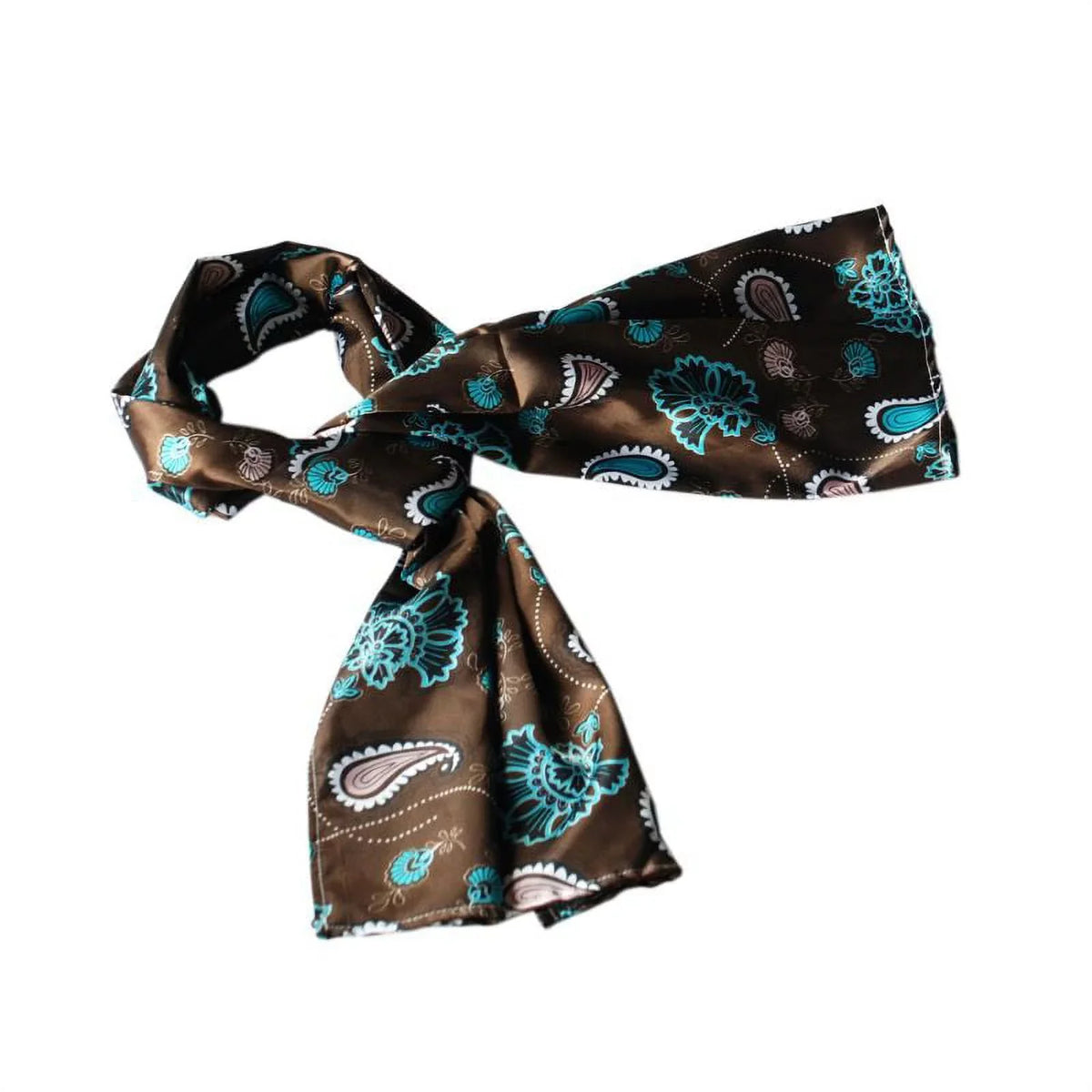 Blancho Dark Brown Paisley & Flower Pattern Elegant Extremely Sizeoft Sizeilk Sizecarf/Wrap/Sizehawl(Large)