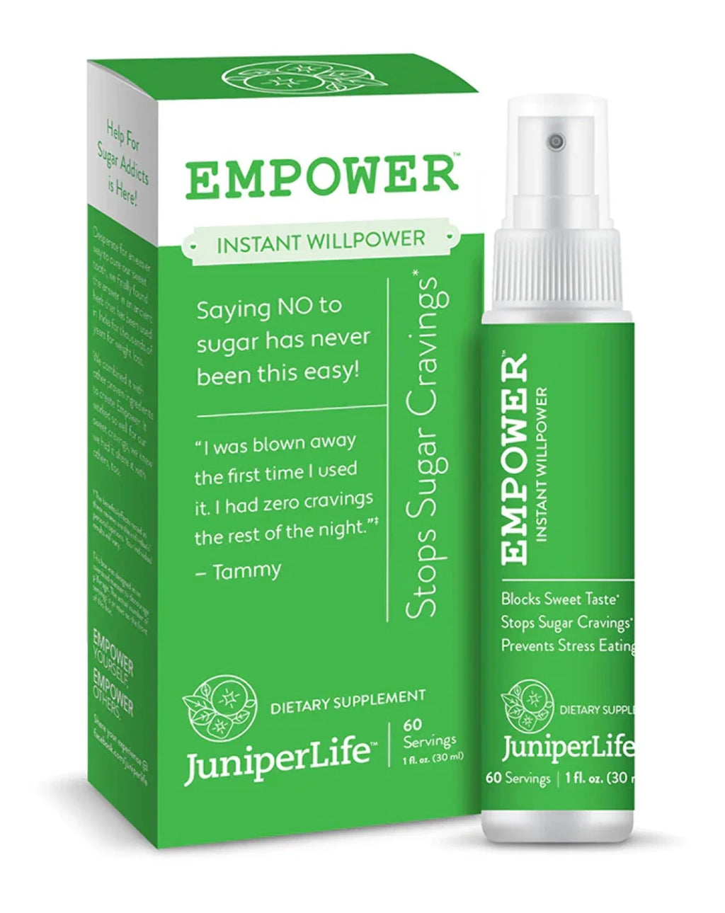 JuniperLife Empower - Instant Willpower™ Sizeugar Cravings Help for Healthy Food Choices