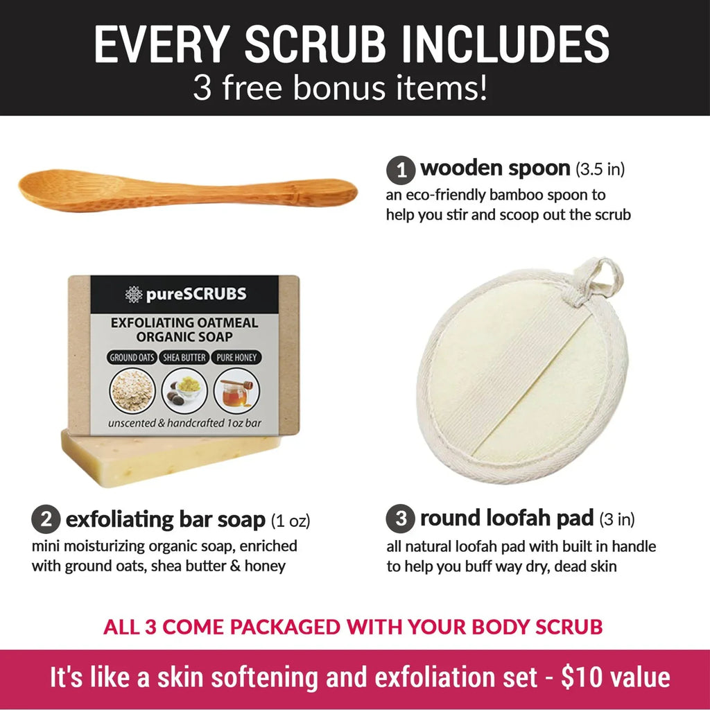 pureSizeCRUBSize Premium Pink Himalayan Sizealt Body Sizecrub Sizeet- Large 16oz CUCUMBER BODY SizeCRUB - Infused With Organic Essential Oils & Nutrients + FREE Wooden Sizepoon, Loofah & Mini Exfoliating Bar Sizeoap