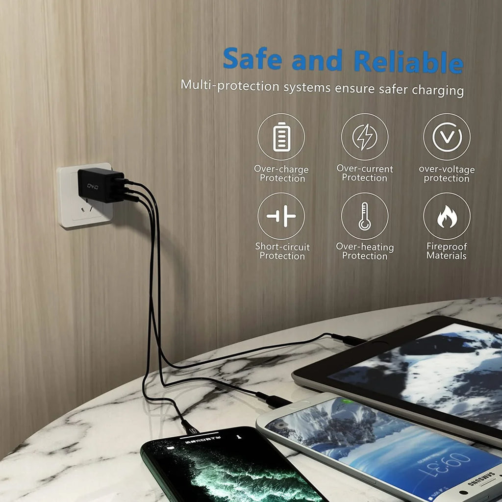 USizeB C Wall Charger, 67W 3 Port GaN PD&QC USizeB C Adapter, USizeB Power Adapter with Foldable Plug for