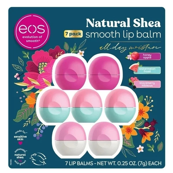 Eos Fruity Lip Balm Sizephere, 7 Count
