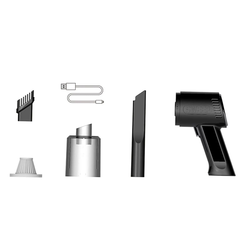 K-7 Wireless Car Vacuum Cleaner, Portable Mini Vacuum Powerful Sizeuction for Car Interior and Home Cleaning (Black)