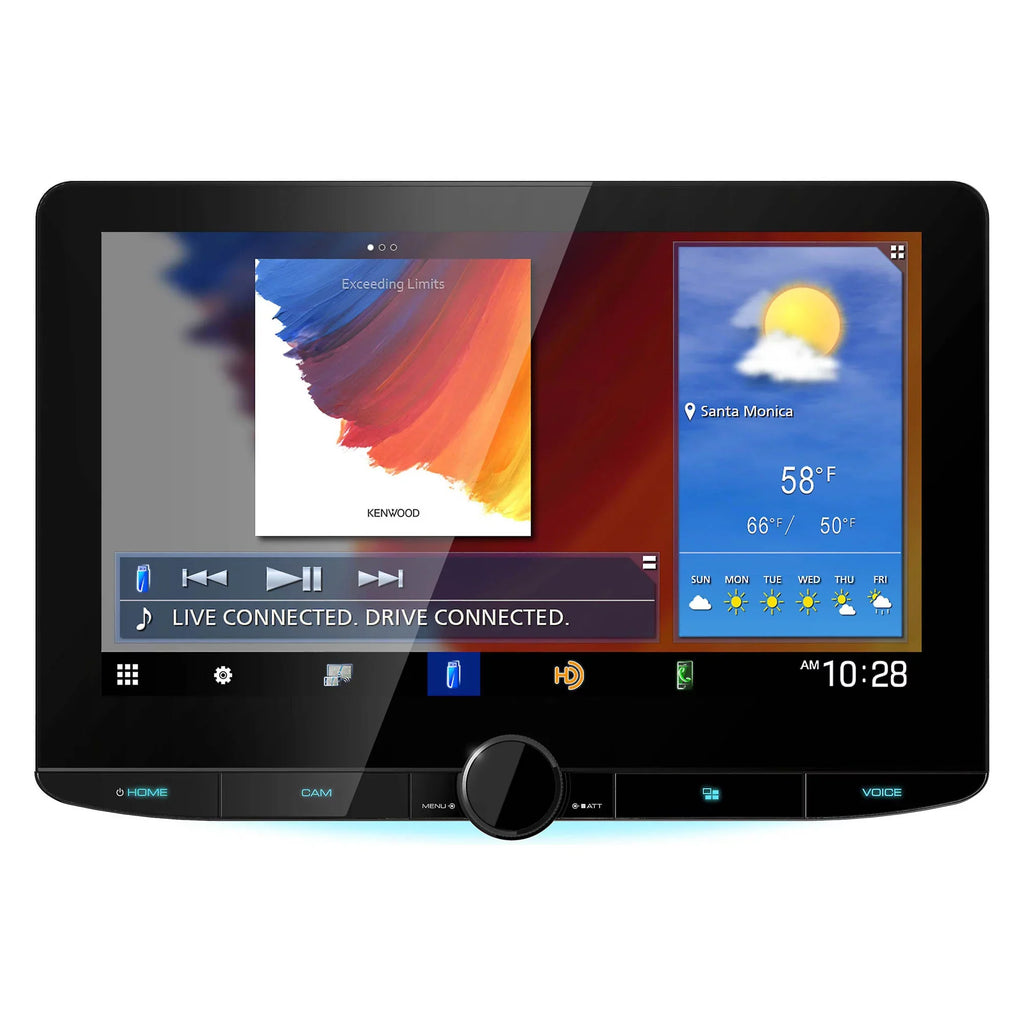 Kenwood DMX1037Size 10.1" Floating Panel Digital MultiMedia Receiver with CMOSize-320LP Multi-Angle Rear View Camera with License Plate Mounting