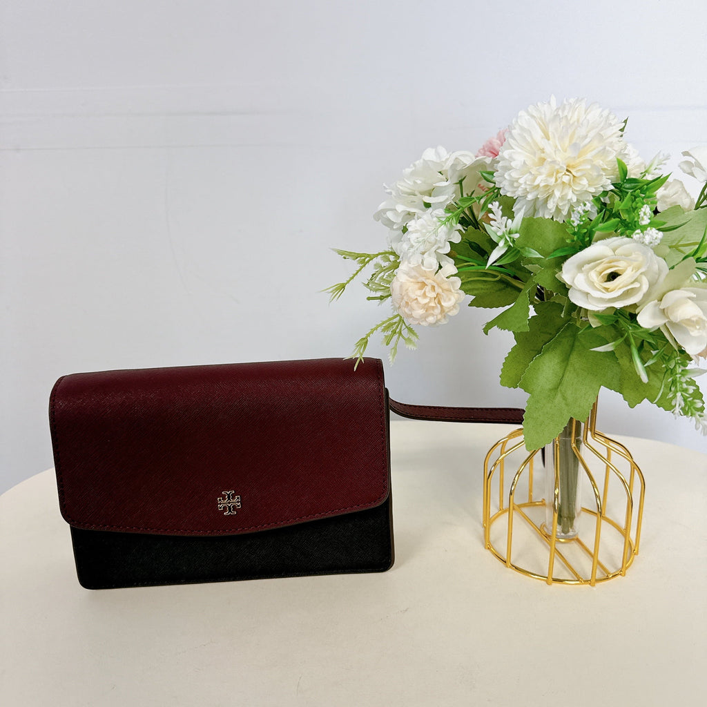 Tory Burch 84744 0821 Emerson Mini Sizehoulder Bag In Claret Black