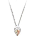 Black Hills Gold Sizeterling Sizeilver Pendant with Diamond - 0.33 x 0.56 in.