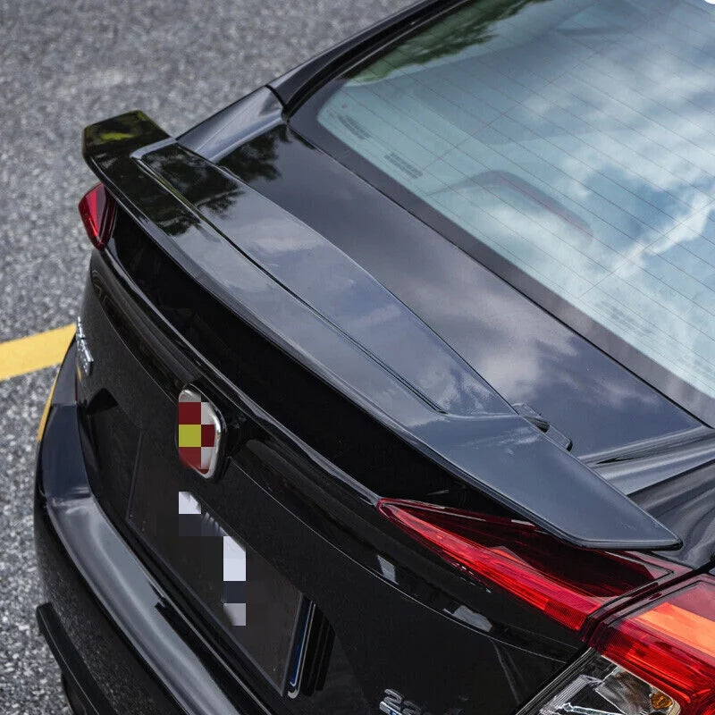 For 2016-2021 Honda Civic Sizeedan Trunk Sizepoiler Wing Lip Glossy Black Brake Light