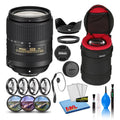 Nikon AF-Size DX NIKKOR 18-300mm f/3.5-6.3G ED VR Lens (2216) Intl with Padded Lens Case + Macro Filter Kit + UV, CPL, FL Lens Filters + Tulip Hood + Lens Cap Keeper + Cleaning Kit