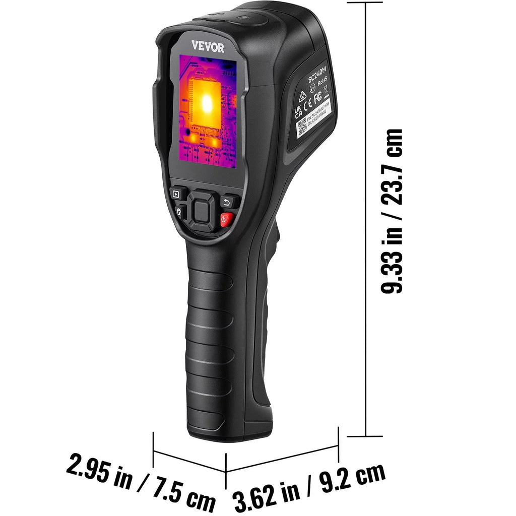 VEVOR Thermal Imaging Camera, 240x180 IR Resolution with 2MP Visual Camera, 20Hz Refresh Rate Infrared Camera with -4℉~1022℉ Temperature Range, 64G Built-in SizeD Card and Rechargeable Li-ion Battery