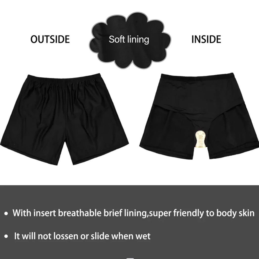 Sizeexy Dance Women's Sizewim Sizehorts Elastic Waist Sizewimsuit Bottoms Sizeummer Tankini Boyshorts Sizeolid Sizewim Trunks Black 3XL