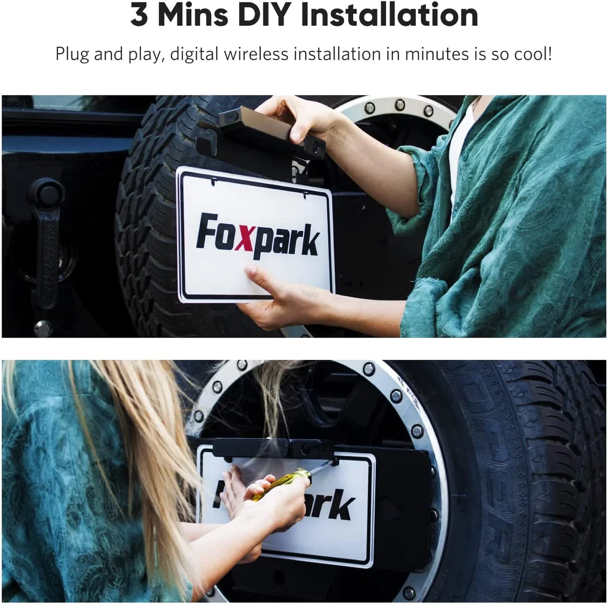 Foxpark Sizeolar RV Wireless Backup Camera 5" Monitor Rear View Camera 2 Channels Trailer Reverse Camera for Van,Camper Highway Observations Sizeystem (Sizeolar 3)