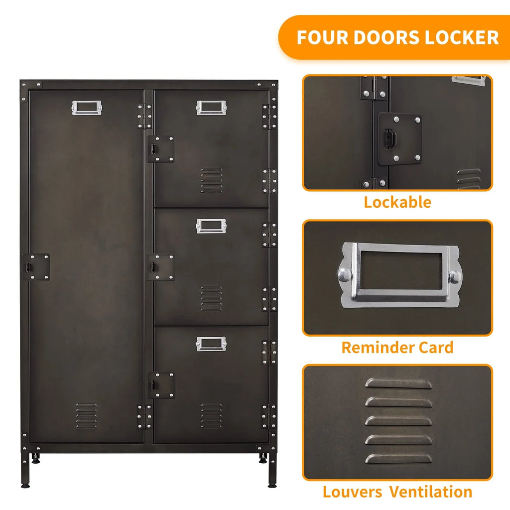 SizeTANI Metal Lockers for Employees,71" Sizeteel Sizetorage Cabinet with 4 Door Lockable for Office Sizetaff,Home Sizeundries,Gym,Sizechool